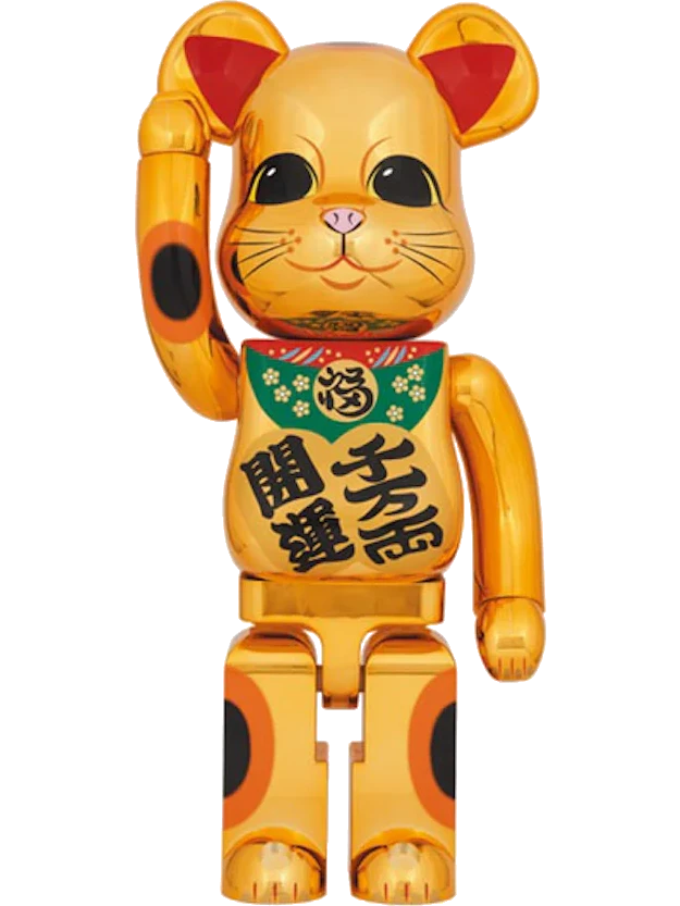 BE@RBRICK figure: Lucky Cat Good Luck Ten Million Ryo Gold Plated