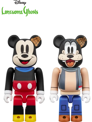 BE@RBRICK figure: MICKEY MOUSE & GOOFY (Lonesome Ghosts Ver.) 2PCS