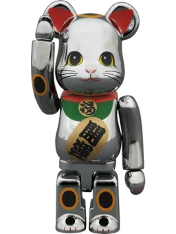 BE@RBRICK figure: Maneki Neko Silver-Plated