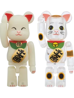 BE@RBRICK figure: Maneki Neko Glow-in-Dark / Clear