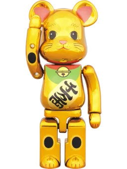BE@RBRICK figure: Chogokin Maneki Neko Gold Chrome