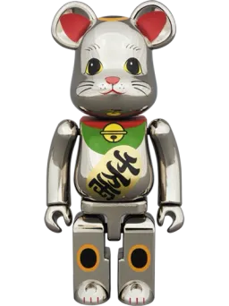 BE@RBRICK figure: Chogokin Maneki Neko Silver Chrome
