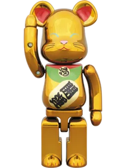 BE@RBRICK figure: Chogokin Maneki Neko Gold Chrome II