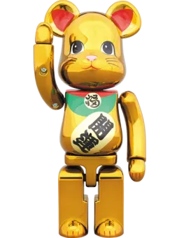 BE@RBRICK figure: Chogokin Maneki Neko Gold Chrome III
