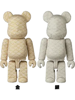 BE@RBRICK figure: Kimekomi Seigaiha Gold / Seigaiha Silver