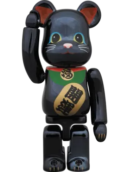 BE@RBRICK figure: Maneki Neko Black Chrome