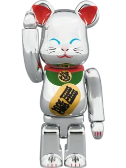 BE@RBRICK figure: Maneki Neko Silver Plated