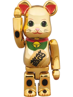 BE@RBRICK figure: Maneki Neko Gold Plated
