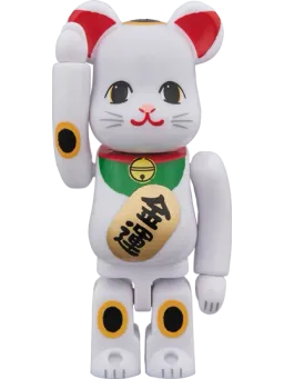 BE@RBRICK figure: Maneki Neko - White Gold