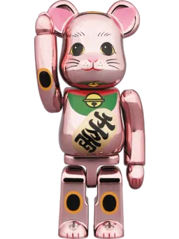 BE@RBRICK figure: Maneki Neko Peach Gold