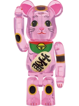 BE@RBRICK figure: Maneki Neko Pink Transparent