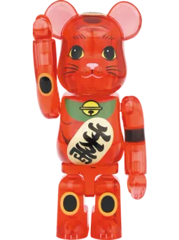 BE@RBRICK figure: Maneki Neko Plum Clear
