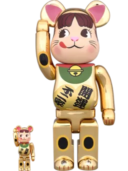 BE@RBRICK figure: Maneki Neko Peko-chan Gold