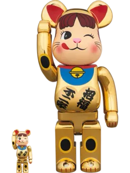 BE@RBRICK figure: Lucky Cat Peko-chan Gold Plated