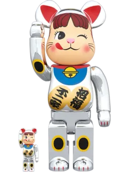 BE@RBRICK figure: Peko-chan Maneki Neko Silver