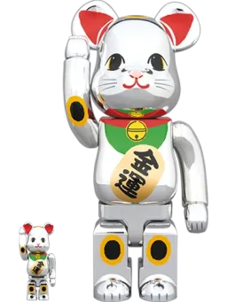 BE@RBRICK figure: Maneki Neko Silver Plated Fortune