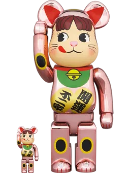 BE@RBRICK figure: Maneki Neko Peko-chan Gold Plated
