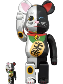 BE@RBRICK figure: Maneki Neko Silver x Black