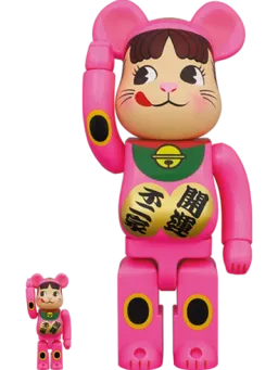 BE@RBRICK figure: Maneki Neko Peko-chan Neon Pink