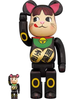 BE@RBRICK figure: Maneki Neko Peko-chan Black Chrome