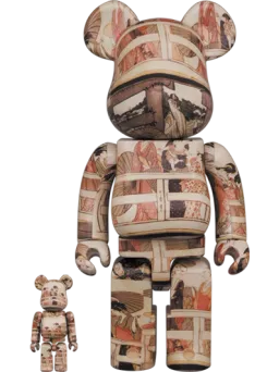 BE@RBRICK figure: Kitagawa Utamaro "Above and Below Ryogoku Bridge"