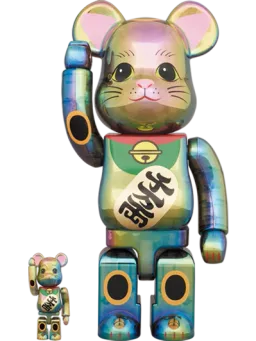 BE@RBRICK figure: Maneki Neko Black Chrome