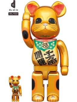 BE@RBRICK figure: Maneki Neko Gold Plated