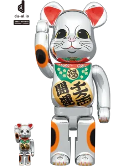 BE@RBRICK figure: Maneki Neko Silver Plated