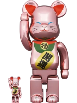 BE@RBRICK figure: Maneki Neko Lucky Cat - Gold
