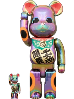 BE@RBRICK figure: Maneki Neko Black Chrome