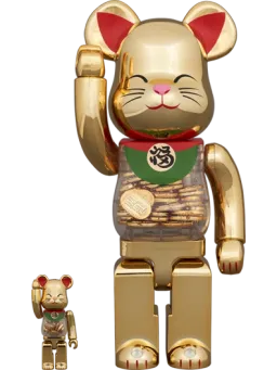 BE@RBRICK figure: Maneki Neko Gold Plated