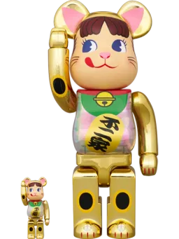 BE@RBRICK figure: Maneki Neko Peko-chan Gold