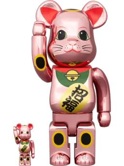 BE@RBRICK figure: Maneki Neko Peach Gold