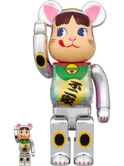 BE@RBRICK figure: Maneki Neko Peko-chan Silver Plated