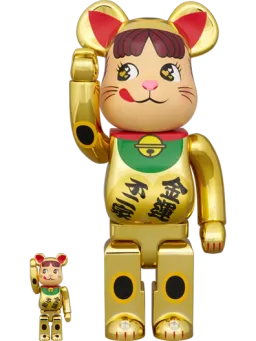 BE@RBRICK figure: Maneki Neko Peko-chan Gold Fortune Double Koban