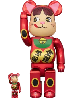 BE@RBRICK figure: Maneki Neko Peko-chan Gold Plated