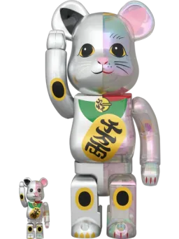 BE@RBRICK figure: Maneki Neko — 透明メッキ 千万両