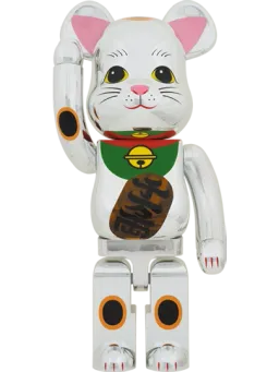 BE@RBRICK figure: Maneki Neko Silver LED