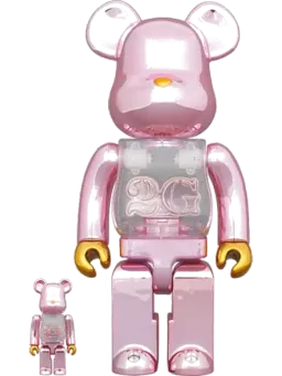 BE@RBRICK figure: 2G Exclusive & Set Pink Gold Chrome Ver.