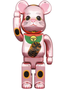 BE@RBRICK figure: Maneki Neko Pink Gold LED