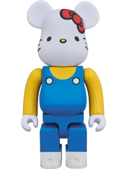 BE@RBRICK figure: Hello Kitty Blue Overalls