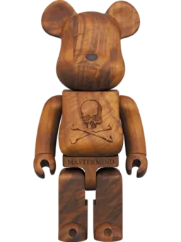BE@RBRICK figure: Karimoku x mastermind JAPAN Walnut Burl