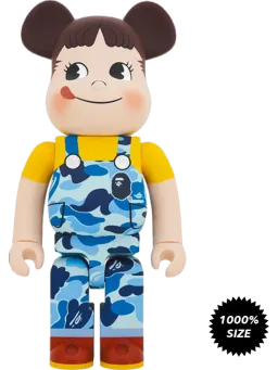 BE@RBRICK figure: × Peko-chan (Blue) Bearbrick by Medicom Toy