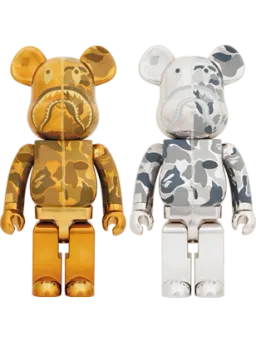 BE@RBRICK figure: Camo Shark Gold／silver