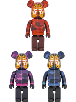 BE@RBRICK figure: Camo Tiger ［red／purple／blue］