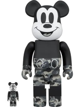 BE@RBRICK figure: BAPE(R) MICKEY MOUSE MONOTONE Ver.