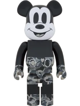 BE@RBRICK figure: BAPE(R) MICKEY MOUSE MONOTONE Ver.