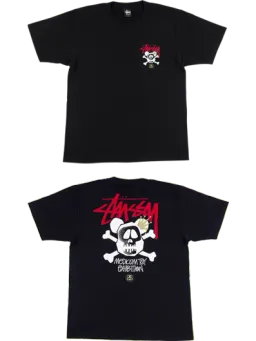 BE@RBRICK figure: Stussy Skull Bear T-Shirt Black
