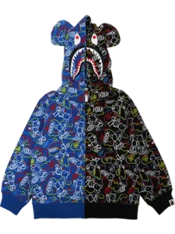 BE@RBRICK figure: Camo Be@r Shark Half Zip Hoodie (kids)