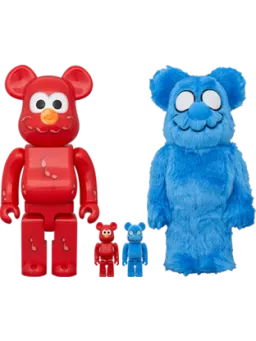 BE@RBRICK figure: COIN PARKING DELIVERY × SESAME STREET ELMO (CPD Ver.) & 白井さん (SESAME STREET Ver.) & （4体セット）